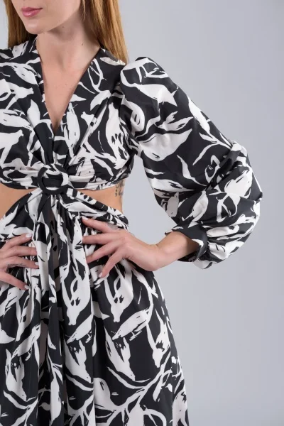Maxi Dress Claudia Black-White