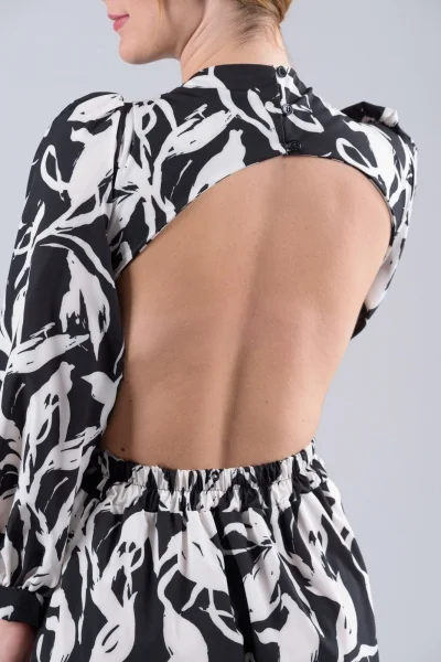Maxi Dress Claudia Black-White