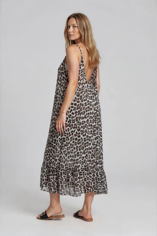 Φόρεμα Maxi Cotton Leopard
