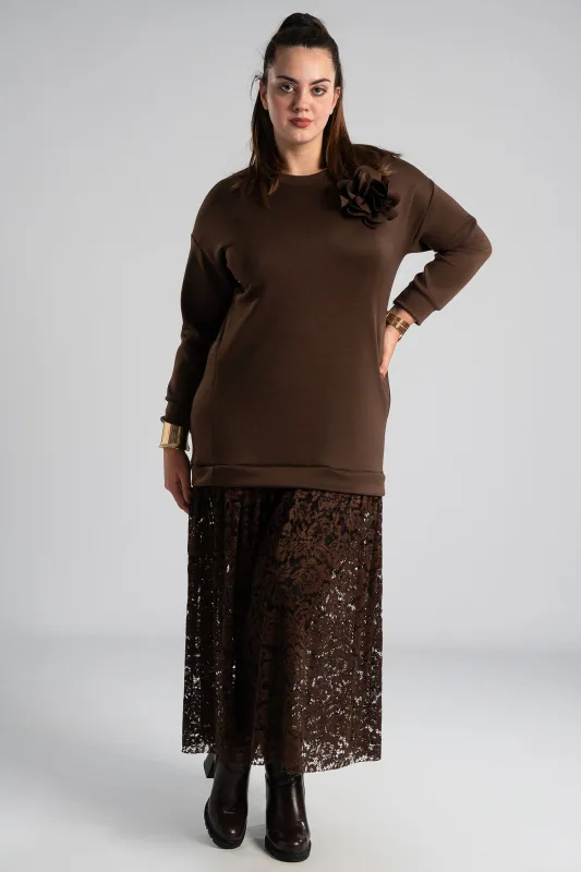 Φόρεμα Maxi Δαντέλα Τελείωμα