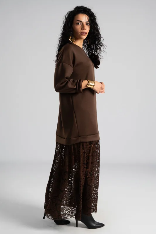 Φόρεμα Maxi Δαντέλα Τελείωμα