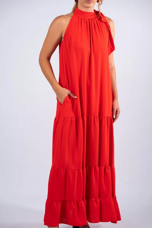 Dress Maxi Binding Red