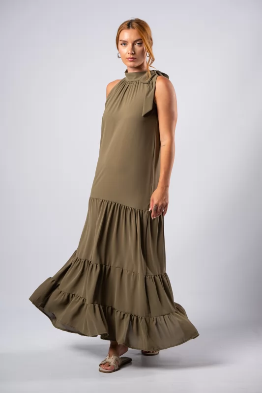 Maxi Dress Binding Khaki