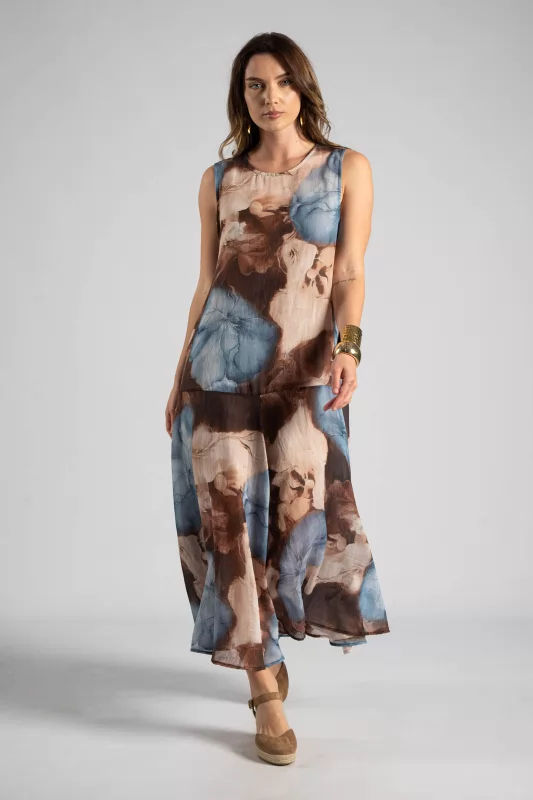 Φόρεμα Maxi Floral Αμάνικο