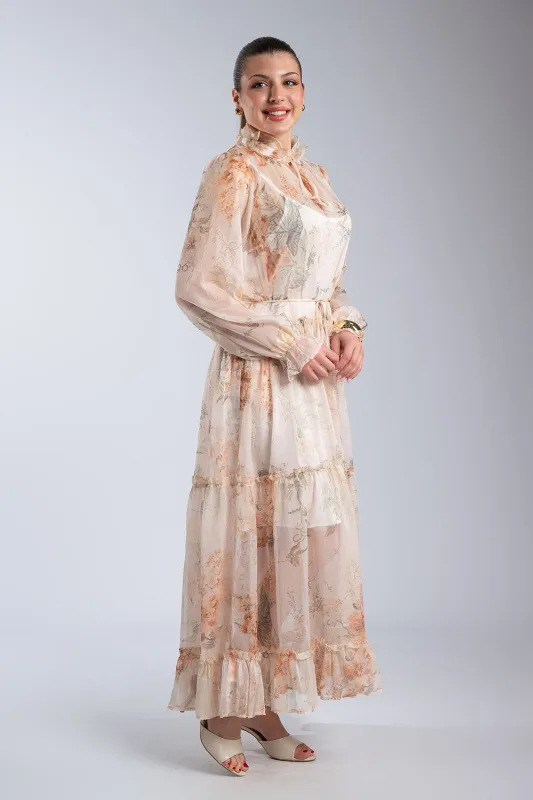 Maxi Floral Amaryllis Dress