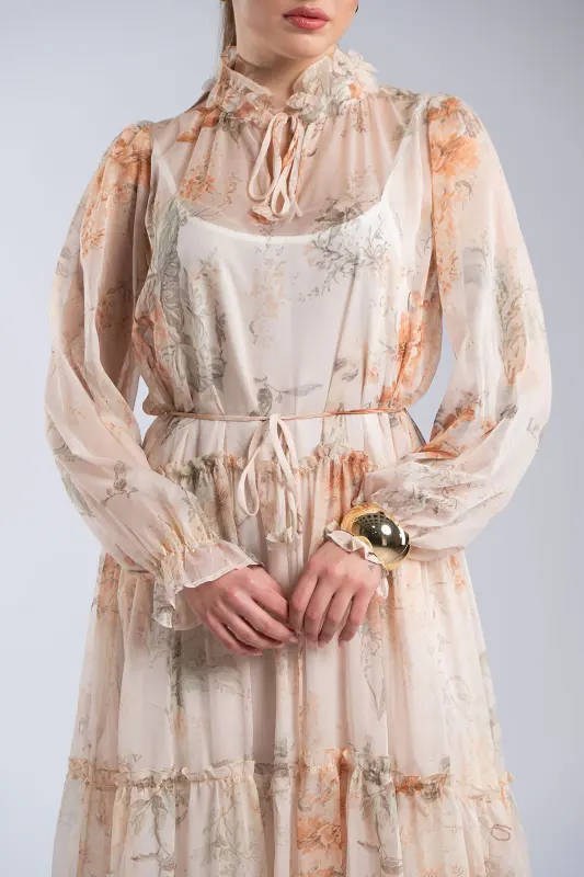 Maxi Floral Amaryllis Dress