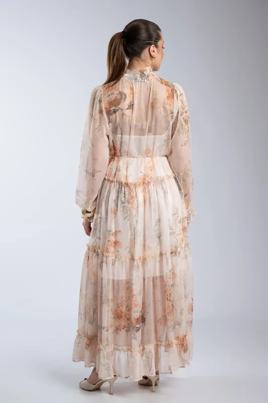 Maxi Floral Amaryllis Dress