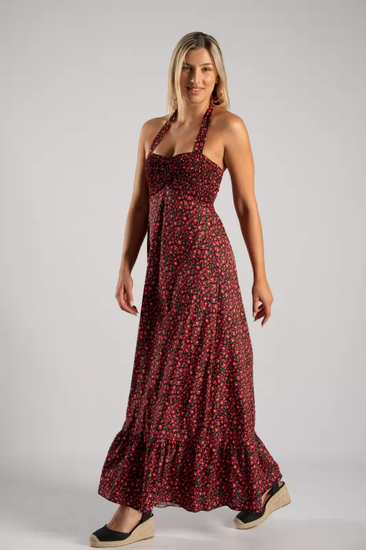Maxi Dress Floral Wasp Nest