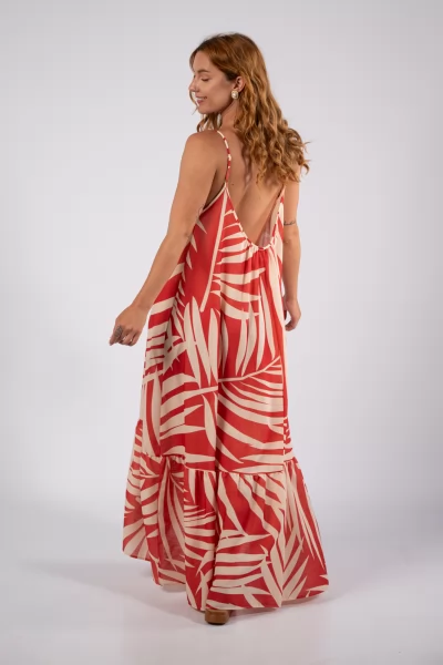 Maxi Dress Leaves Copper