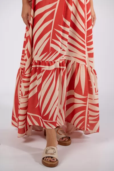 Maxi Dress Leaves Copper