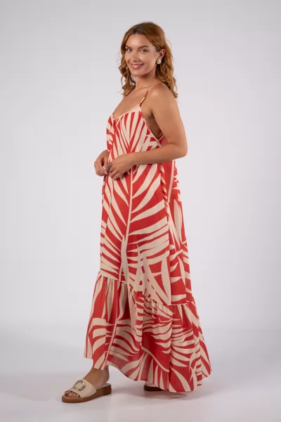 Maxi Dress Leaves Copper
