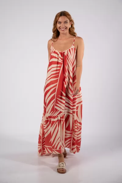 Maxi Dress Leaves Copper