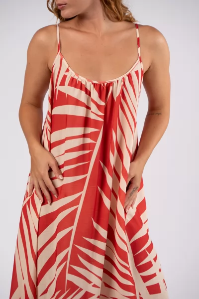 Maxi Dress Leaves Copper