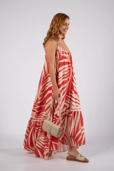 Maxi Dress Leaves Copper
