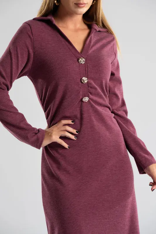Maxi Dress Collar Buttons