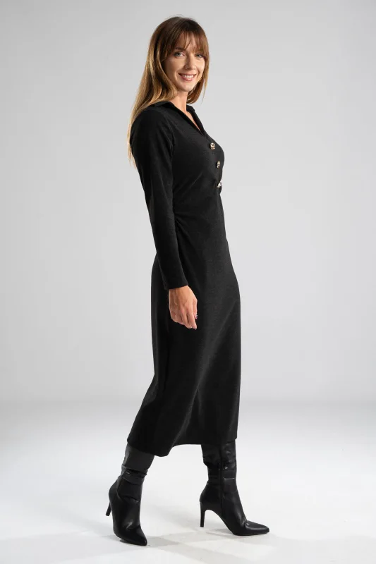 Maxi Dress Collar Buttons