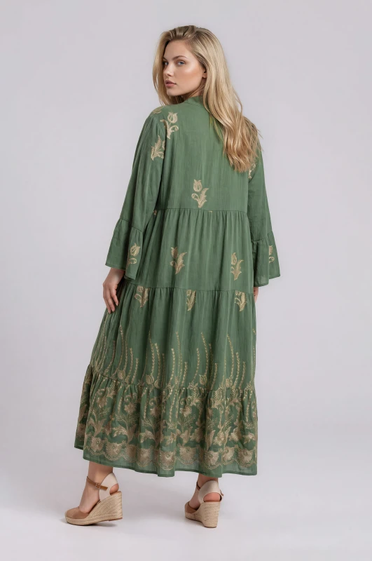 Maxi Dress Embroidered Flowers