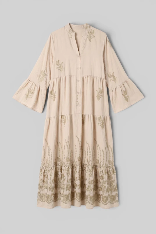 Maxi Dress Embroidered Flowers