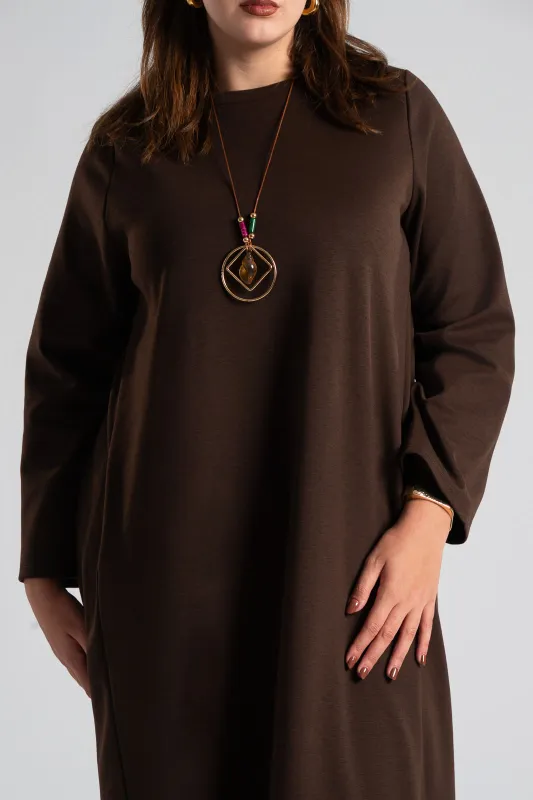 Φόρεμα Maxi Κολιέ Μονόχρωμο