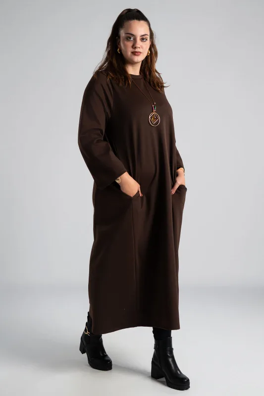 Φόρεμα Maxi Κολιέ Μονόχρωμο