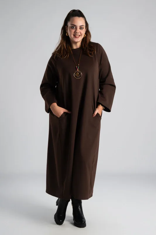 Φόρεμα Maxi Κολιέ Μονόχρωμο