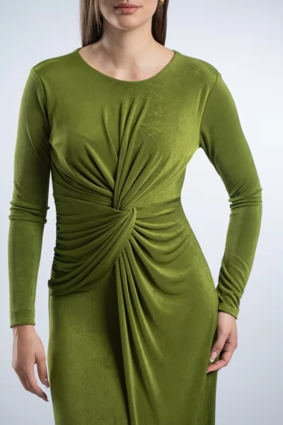 Φόρεμα Maxi Κόμπος Ζέρσει Apple Green