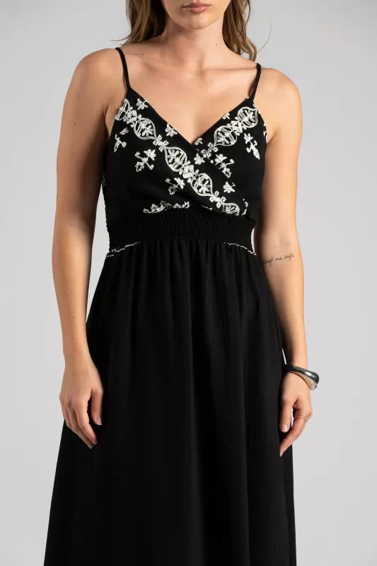 Dress Maxi Wrap Embroidery