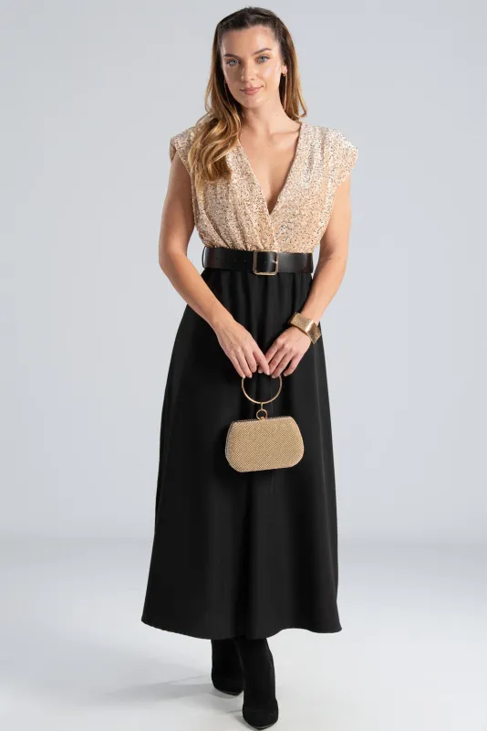 Φόρεμα Maxi Κρουαζέ Παγιέτα