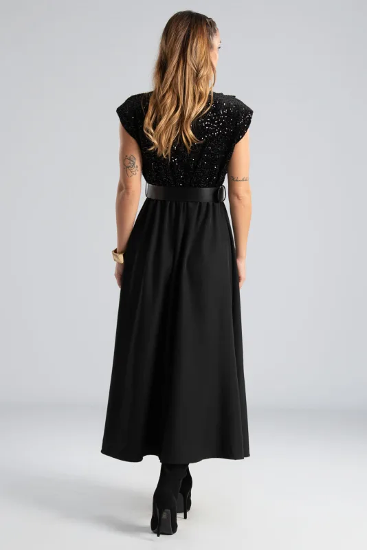 Maxi Wrapped Dress Sequin