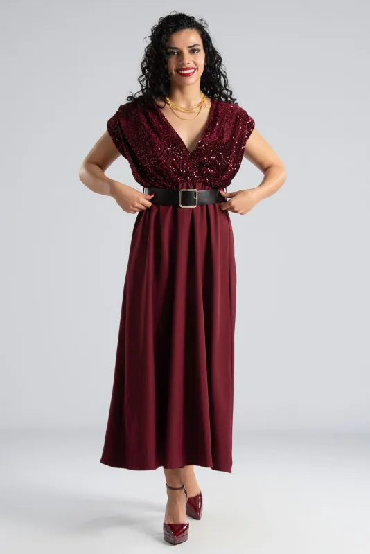 Φόρεμα Maxi Κρουαζέ Παγιέτα