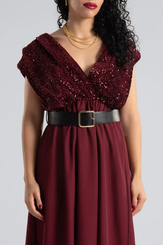 Maxi Wrapped Dress Sequin