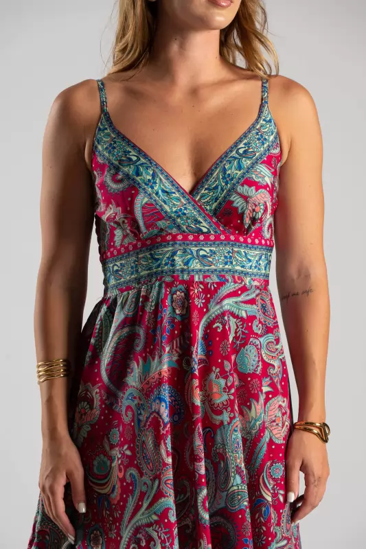 Φόρεμα Maxi Λεπτή Τιράντα Paisley