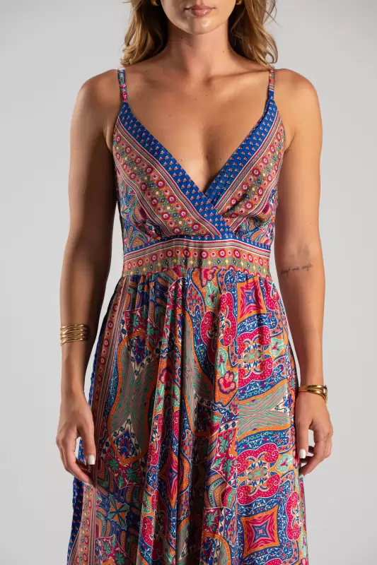 Φόρεμα Maxi Λεπτή Τιράντα Paisley