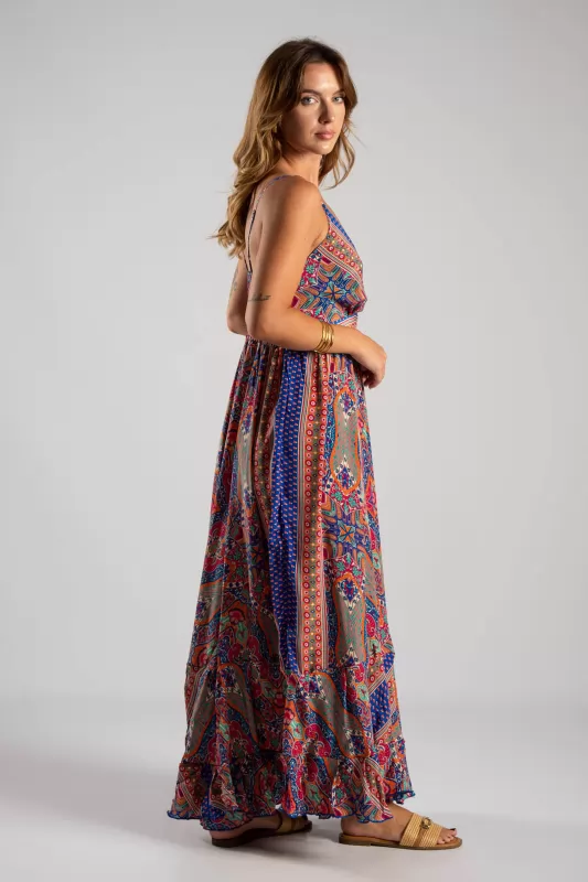 Φόρεμα Maxi Λεπτή Τιράντα Paisley