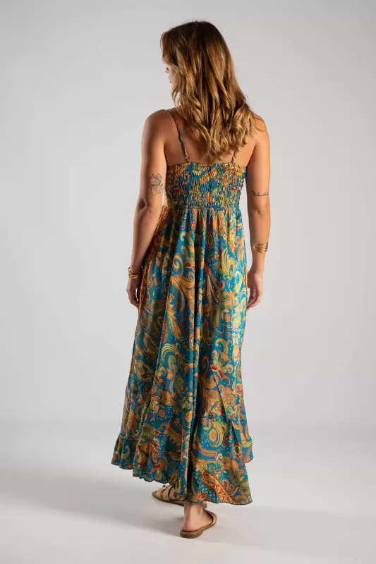 Φόρεμα Maxi Λεπτή Τιράντα Paisley