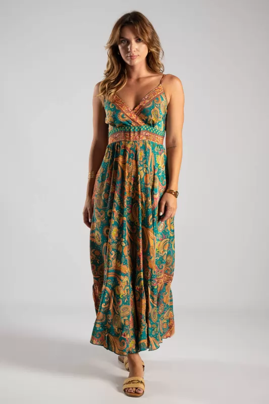 Φόρεμα Maxi Λεπτή Τιράντα Paisley