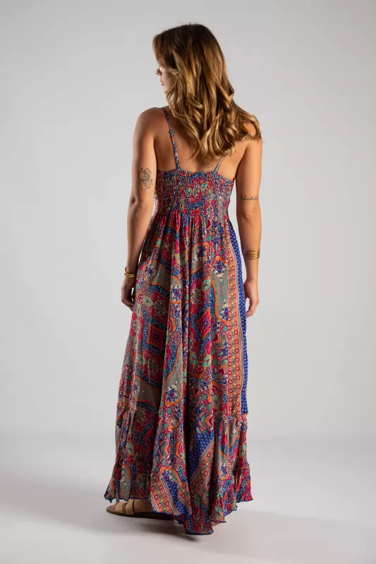 Φόρεμα Maxi Λεπτή Τιράντα Paisley