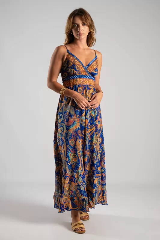 Φόρεμα Maxi Λεπτή Τιράντα Paisley