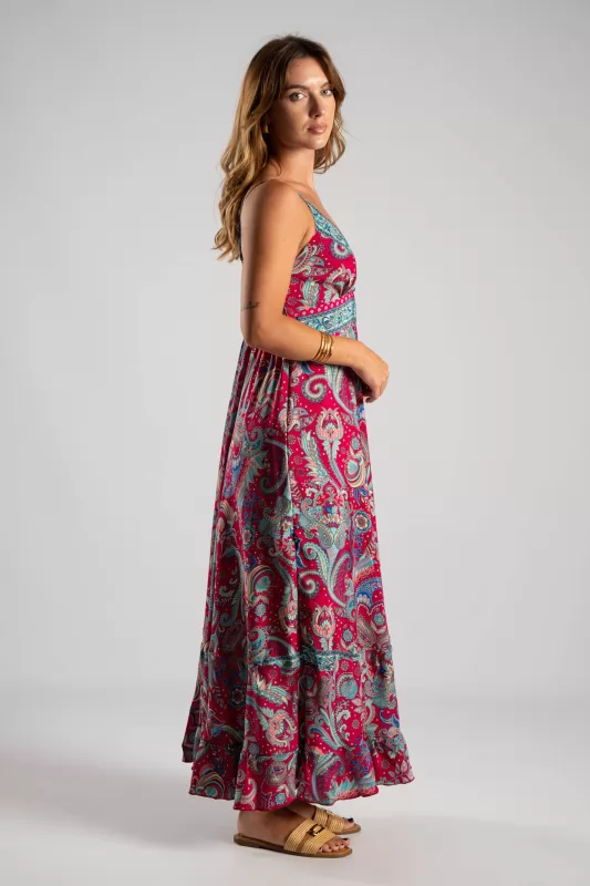 Φόρεμα Maxi Λεπτή Τιράντα Paisley