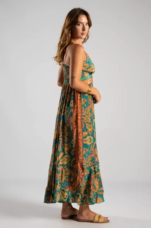 Φόρεμα Maxi Λεπτή Τιράντα Paisley