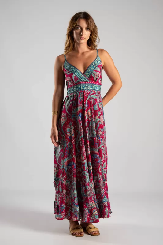Φόρεμα Maxi Λεπτή Τιράντα Paisley
