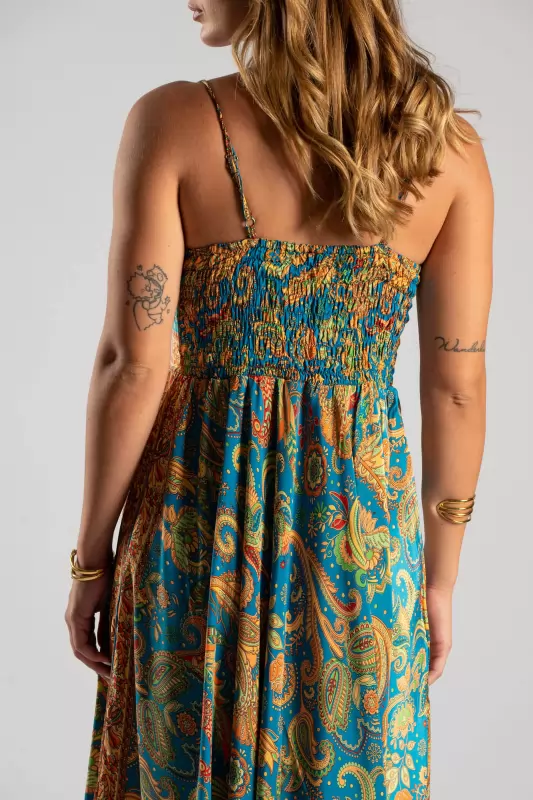 Φόρεμα Maxi Λεπτή Τιράντα Paisley