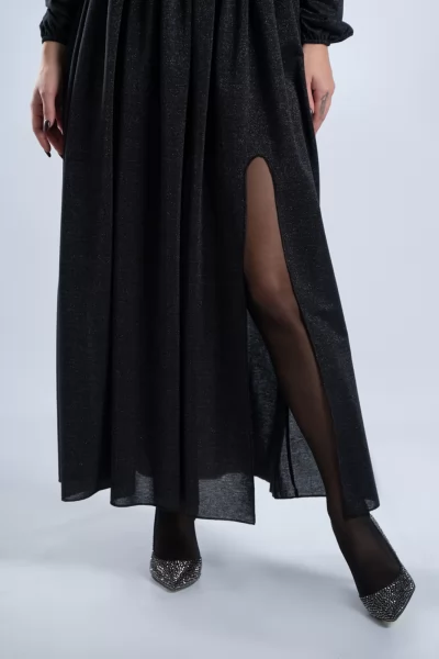 Φόρεμα Maxi Lurex Μαύρο