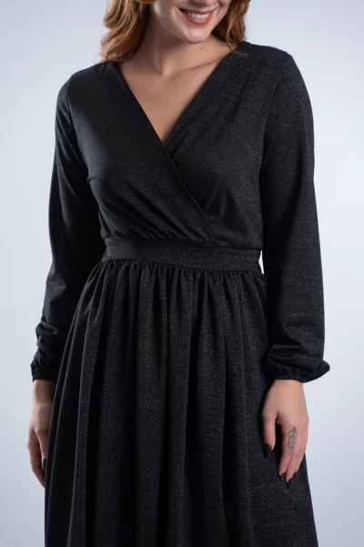 Φόρεμα Maxi Lurex Μαύρο