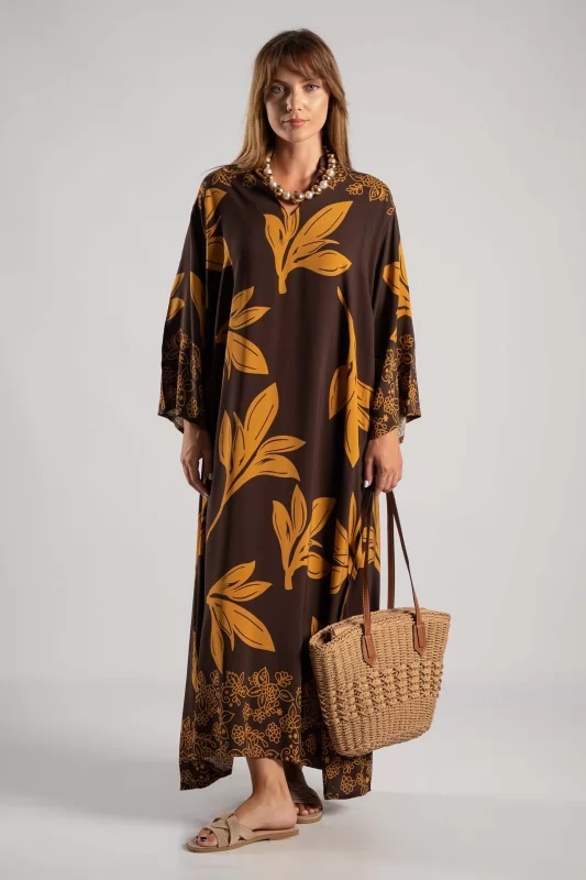 Maxi Dress Mao Collar 