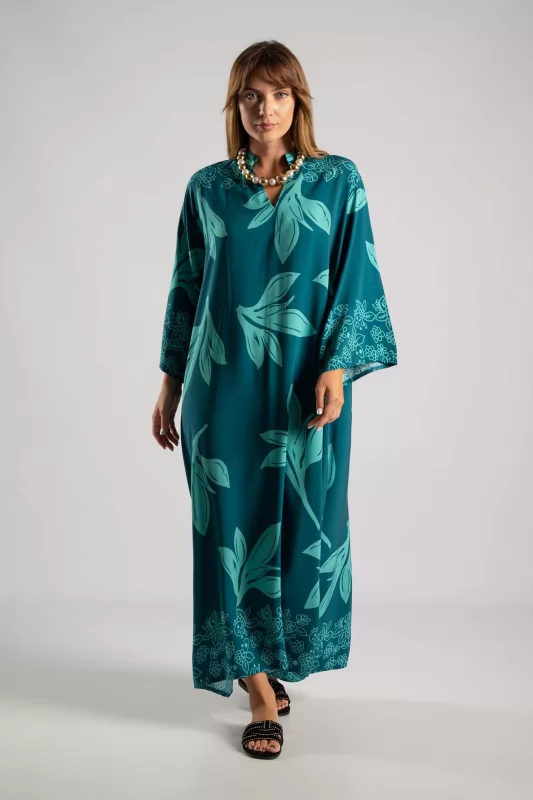 Maxi Dress Mao Collar 