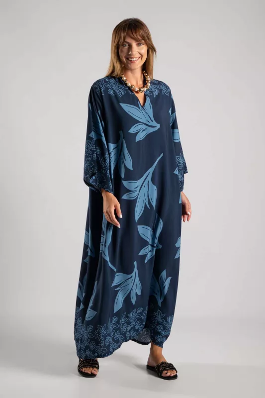 Maxi Dress Mao Collar 