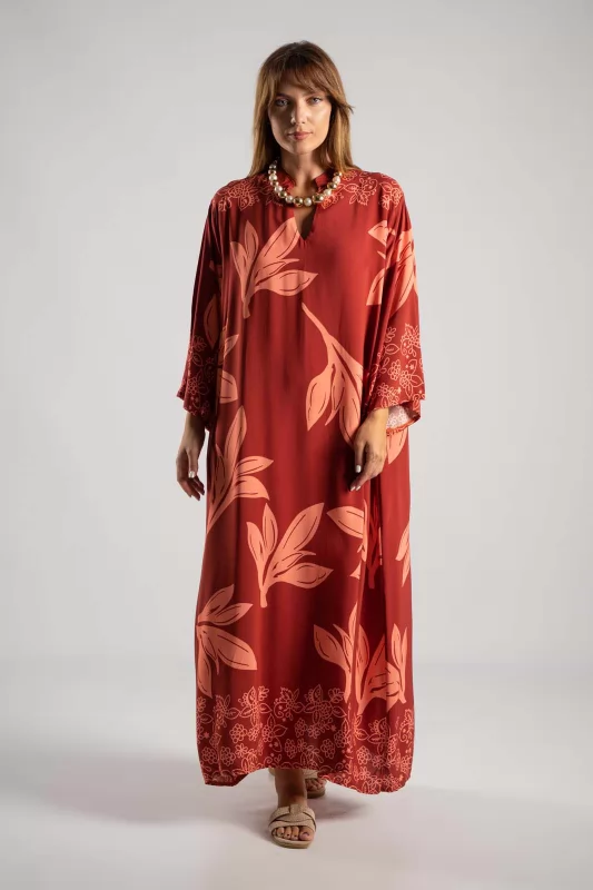 Maxi Dress Mao Collar 