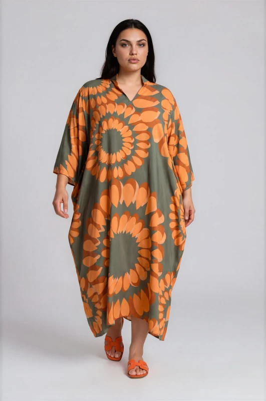 Mao Collar Maxi Dress 