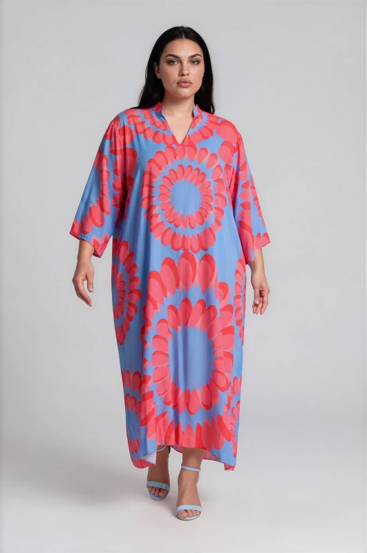 Mao Collar Maxi Dress 